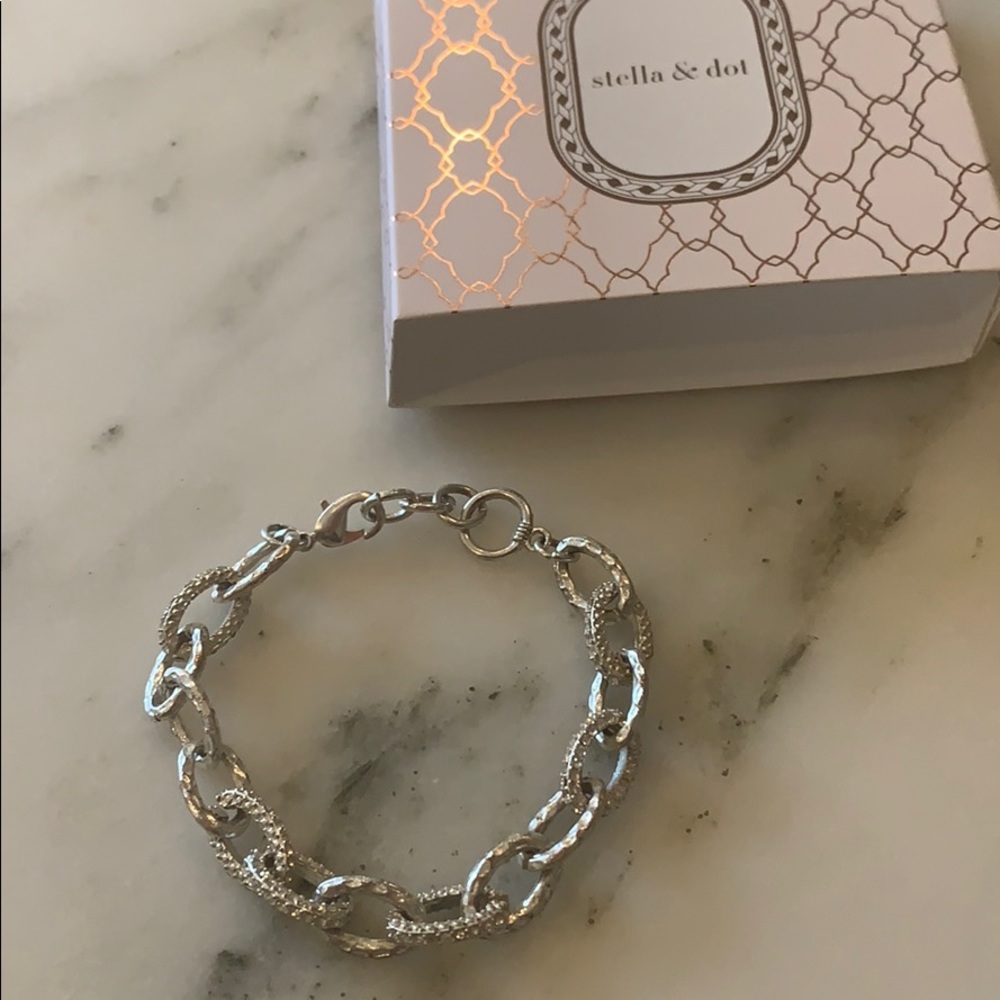 Stella & Dot Christina Link Silver Bracelet